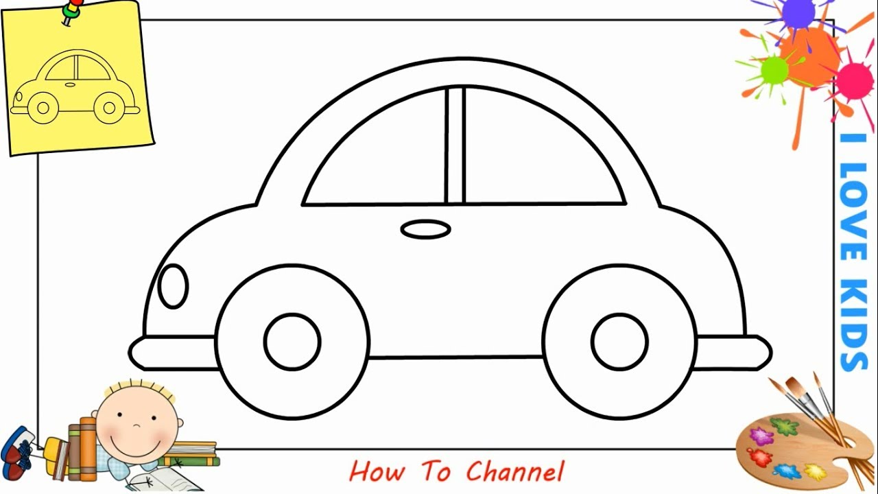 Featured image of post Easy Car Drawing For Kids Step By Step