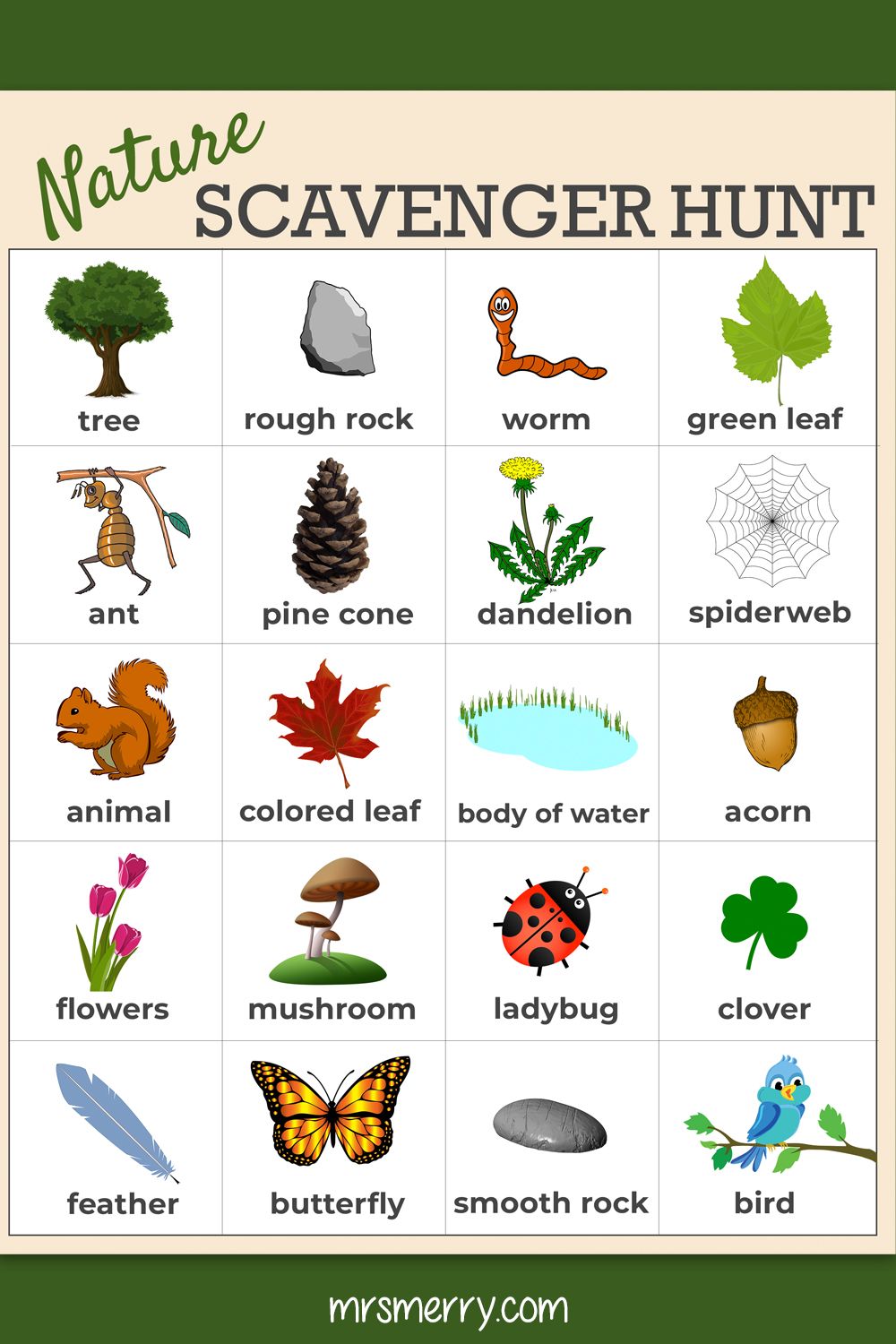 Featured image of post Free Nature Scavenger Hunt For Kids