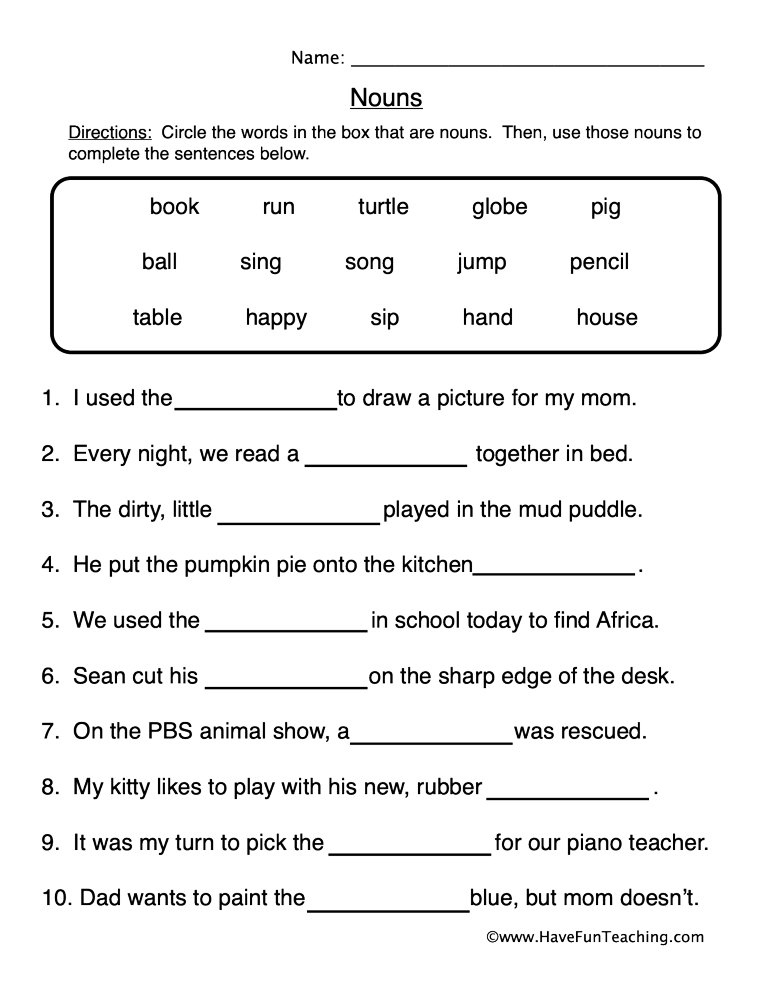 Featured image of post Noun Activities For 6Th Grade